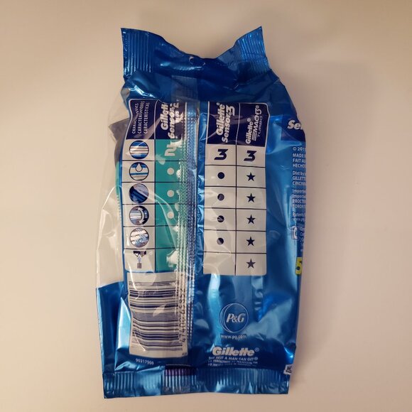 5-Pack Men's Gillette Sensor 2 Razors New Grooming Shaving Blue 2-blade - Picture 2 of 2